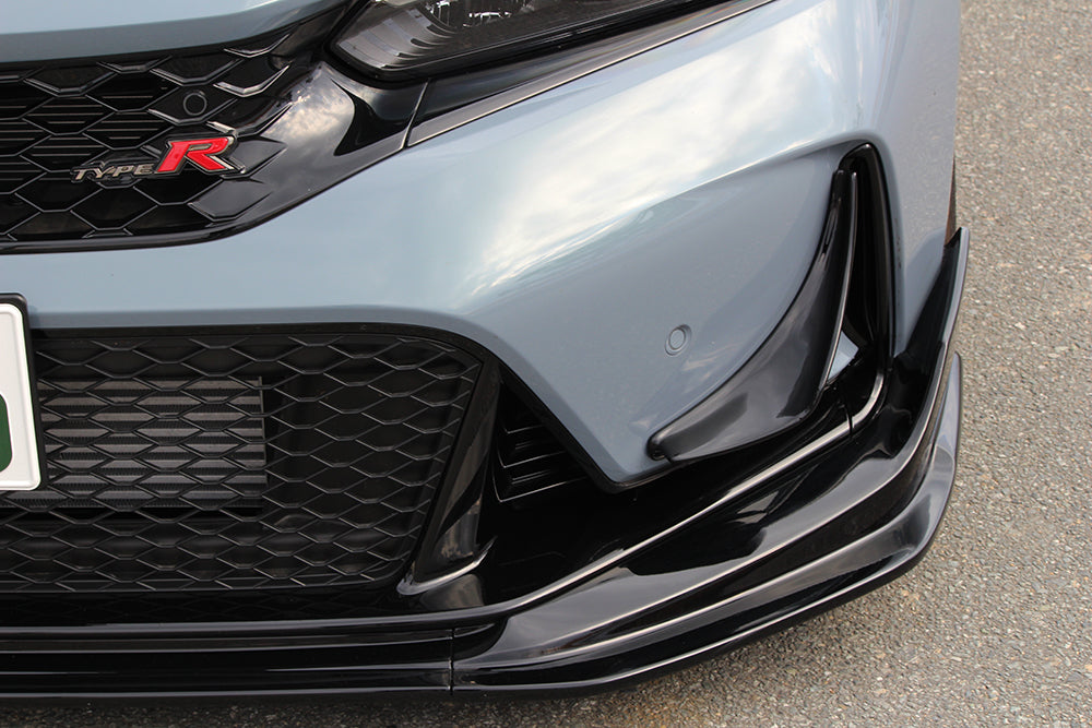 Honda Front Canard installed on Honda Civic Type R FL5 with FRP gloss coating for improved high-speed stability