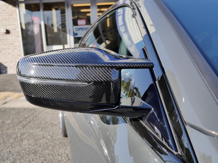 AutoTecknic G8X Style M-Inspired mirror covers on BMW G20 3-Series and G22 4-Series side mirrors