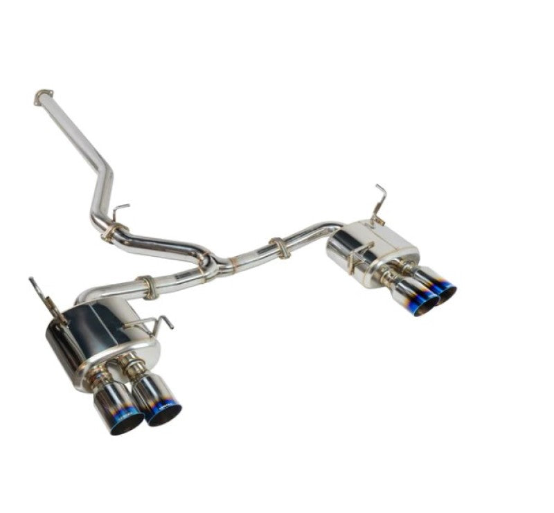Remark 22+ Subaru WRX with Sports Touring 4-inch burnt stainless steel quad tips non-resonated exhaust