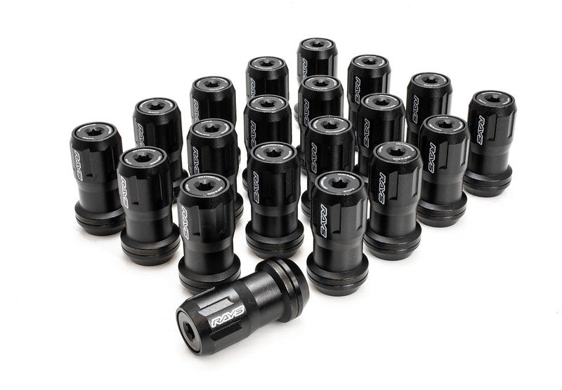 Set of 20 RAYS Formula FN-II Lug Nuts 12x1.50 with unique 2-piece design and laser marked logo