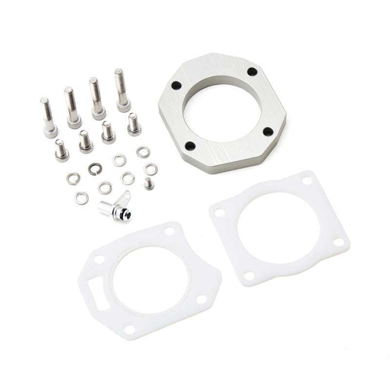 Hybrid Racing ZDX Throttle Body Adapter kit with gaskets, bolts, and vacuum fitting for 2006-15 Civic Si engine upgrade