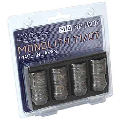 Project Kics Monolith T1/07 Lug Nuts (24 Pieces) - M14x1.50 (Glorious Black)