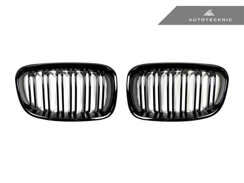 AutoTecknic Dual-Slat Glazing Black Front Grille Set - BMW F20 1-Series
