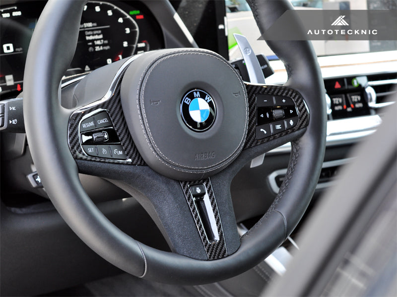AutoTecknic Carbon Alcantara Steering Wheel Trim - BMW G14/ G15/ G16 8-Series