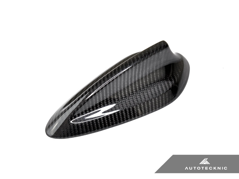 AutoTecknic Dry Carbon Roof Antenna Cover on BMW G20 3-Series Pre-LCI with shark fin design and glossy carbon fiber finish