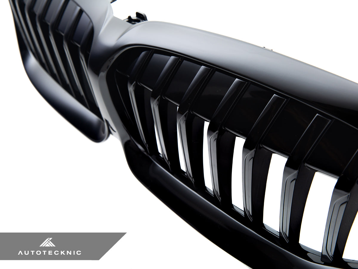 AutoTecknic Gloss Black Front Grille - BMW G20 3-Series Pre-LCI