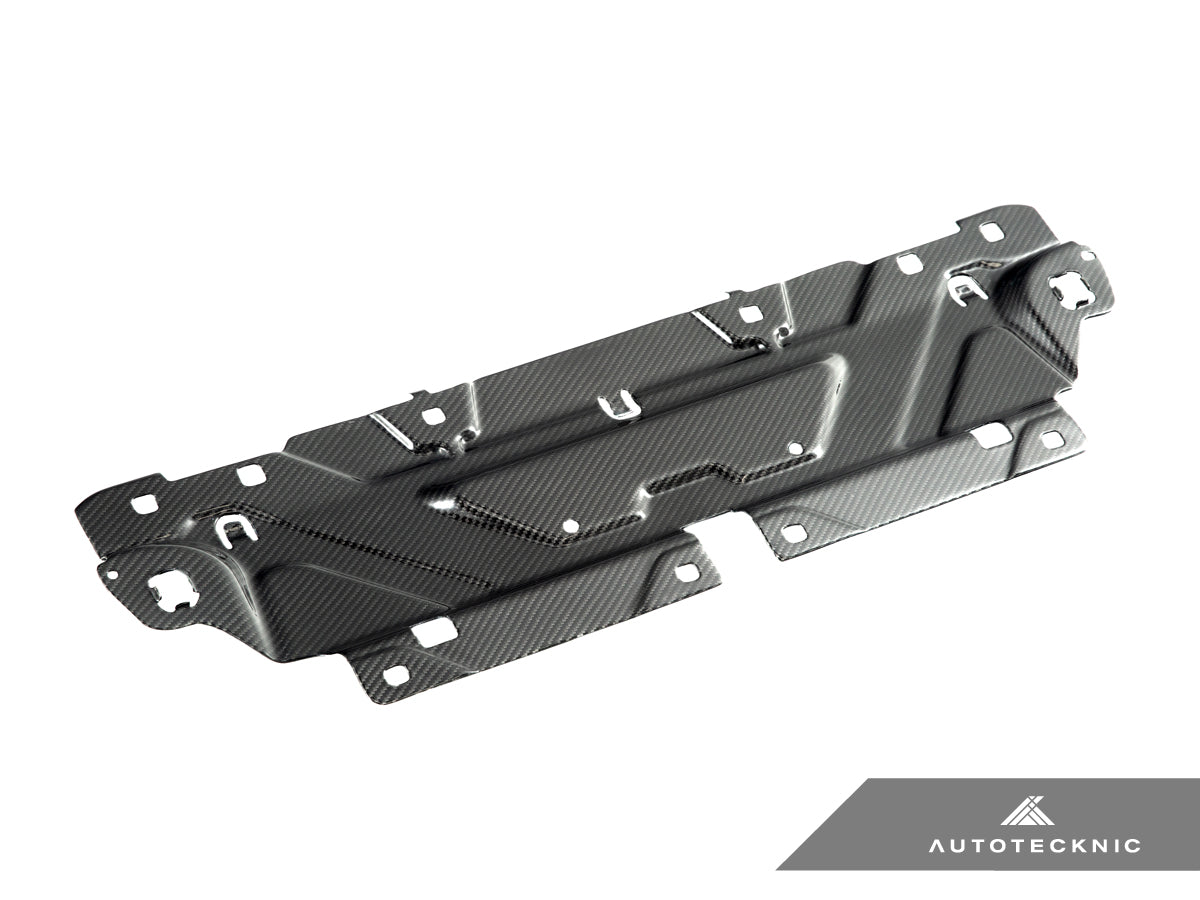 AutoTecknic Dry Carbon Fiber Cooling Shroud for G20 3-Series engine bay with 2x2 twill weave pattern