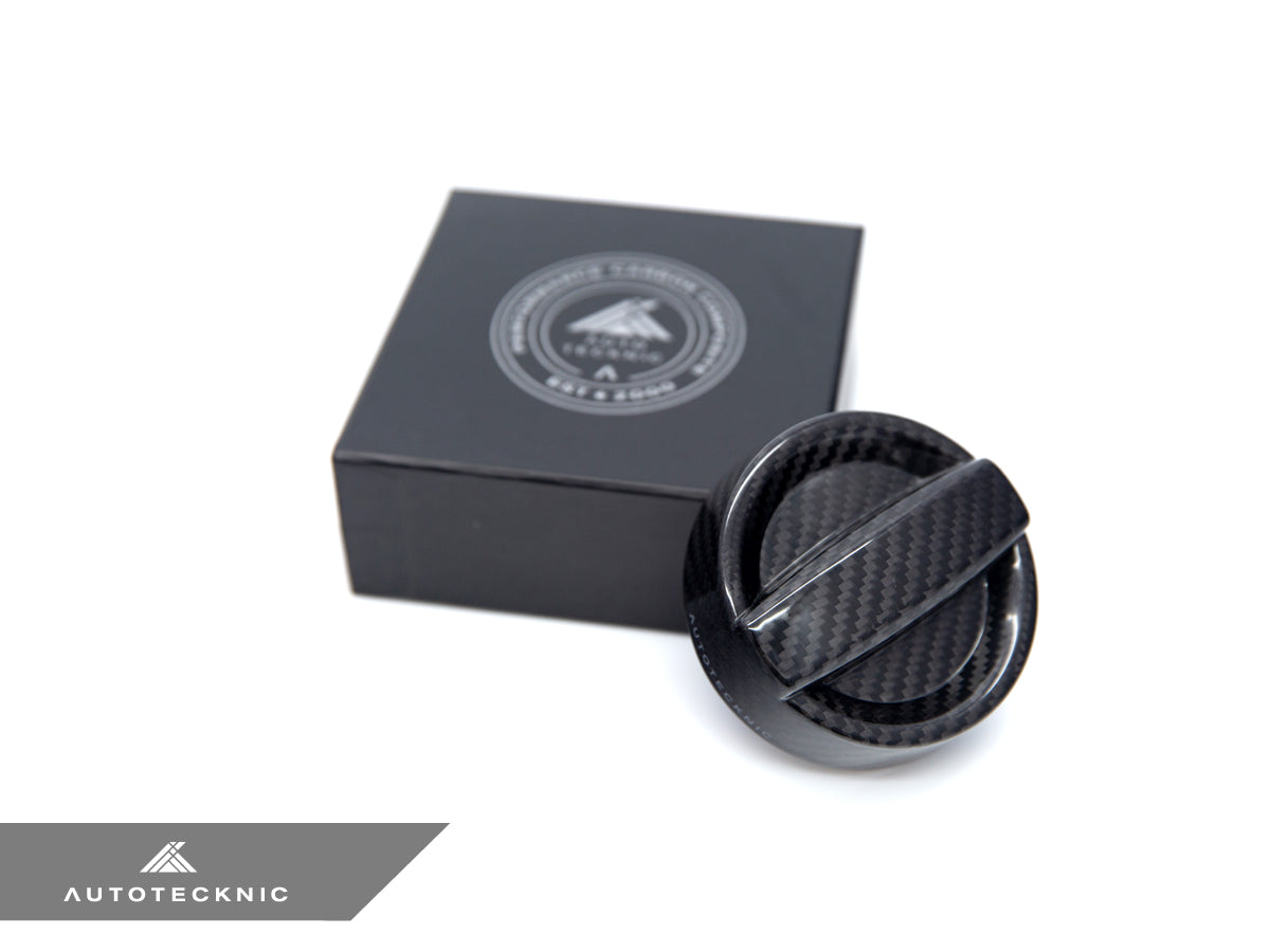 AutoTecknic dry carbon fiber oil cap cover for BMW G20 3-Series with high gloss finish