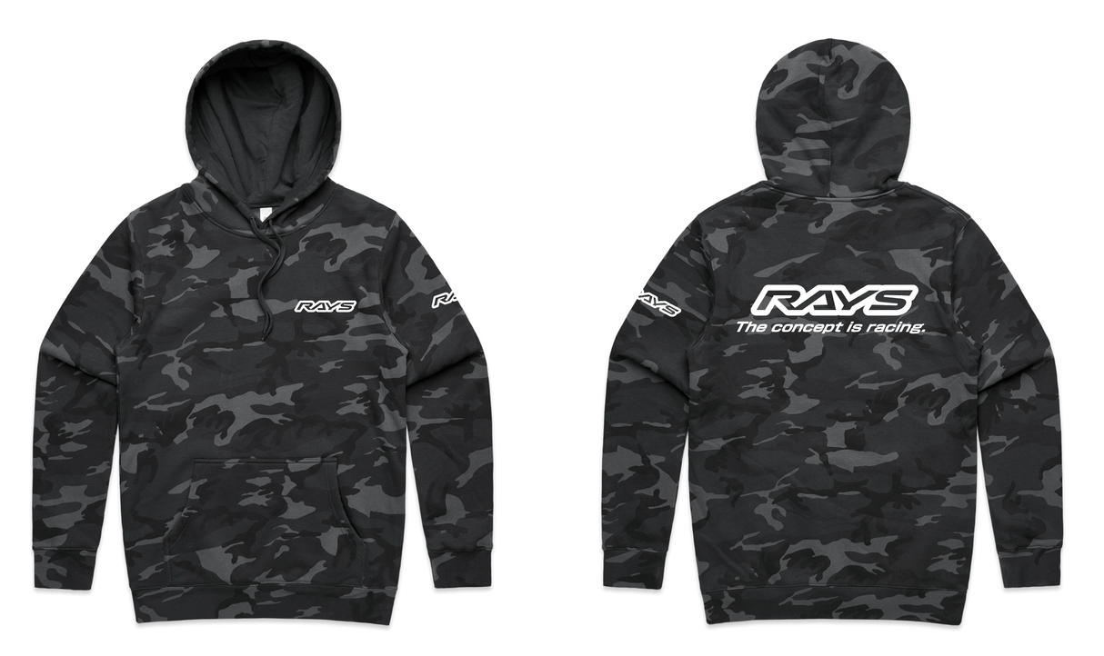RAYS Limited Camo Hoodie heavy weight pullover with kangaroo pocket and hood