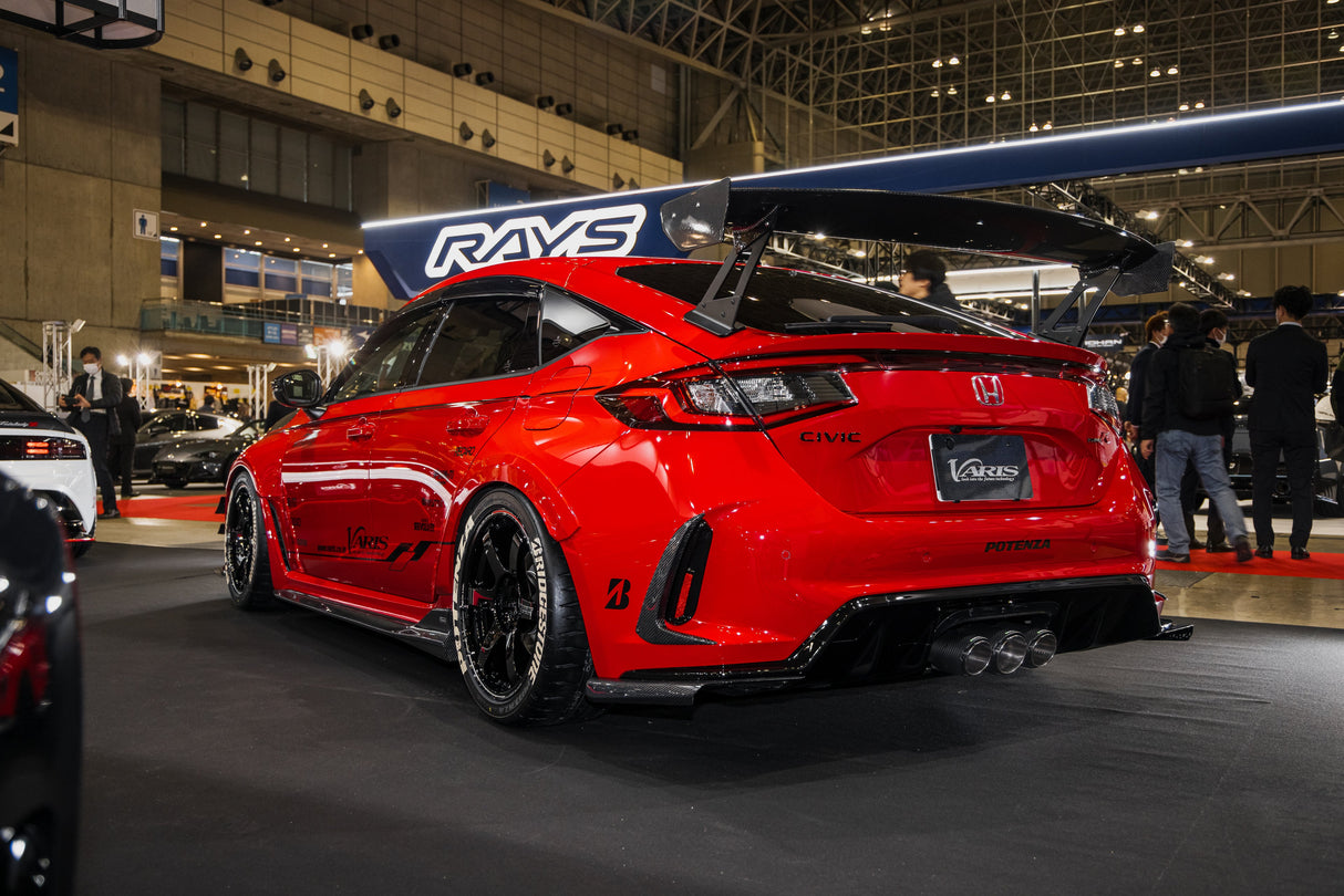 Varis ARISING-1 EVO GT Wing carbon fiber on 2023 Honda Civic Type R FL5 rear