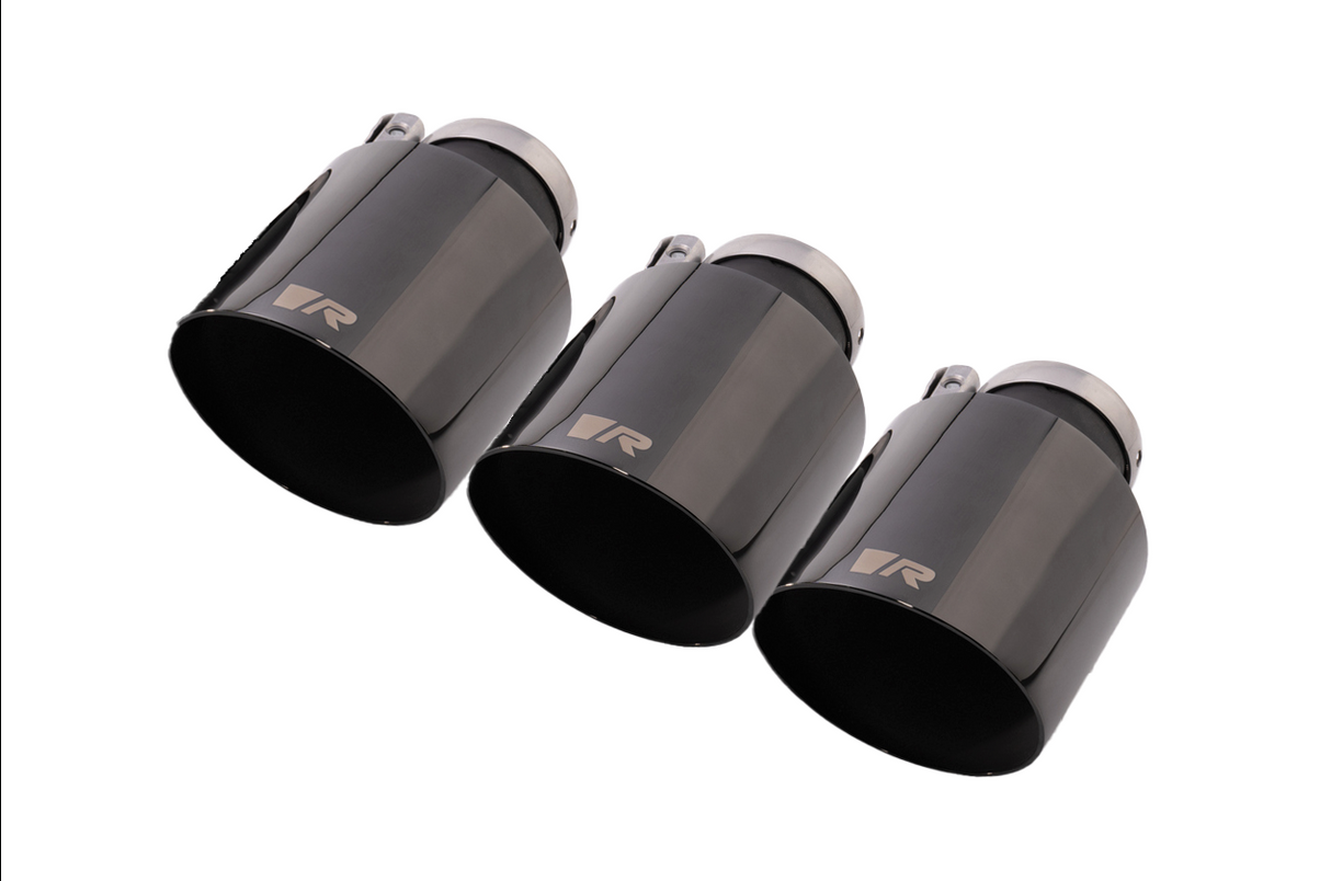 Remus 2023+ Honda Civic Type-R FL5 black chrome 102mm angled tail pipe close-up