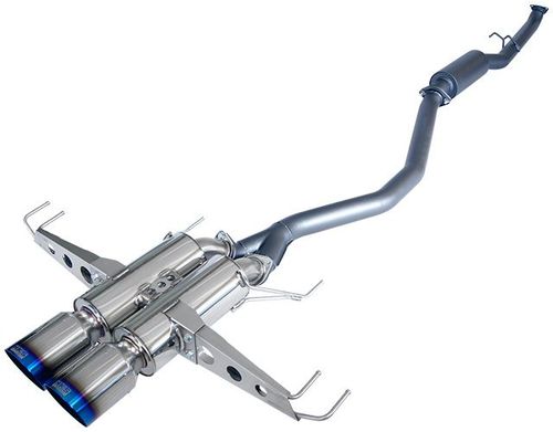 HKS Hi-Power Exhaust with titanium tail for Honda Civic Type R FL5 2023+ showcasing straight pipe design and aggressive sound
