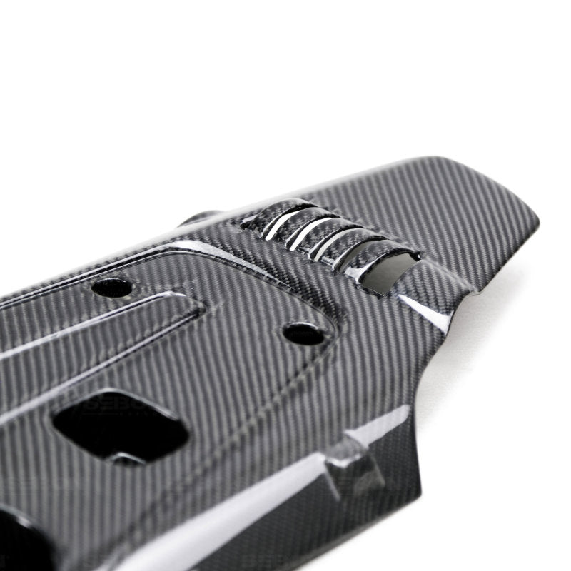 Seibon Carbon fiber engine cover for 2017-2020 Honda Civic Type R with glossy finish and durable weave pattern