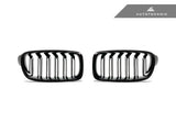 AutoTecknic Dual-Slat Glazing Black Front Grille Set - F30 3-Series