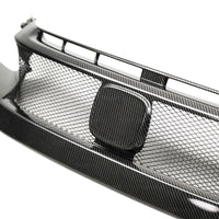 Seibon carbon fiber front grill for 2017-2020 Honda Civic Type R with glossy finish and mesh design