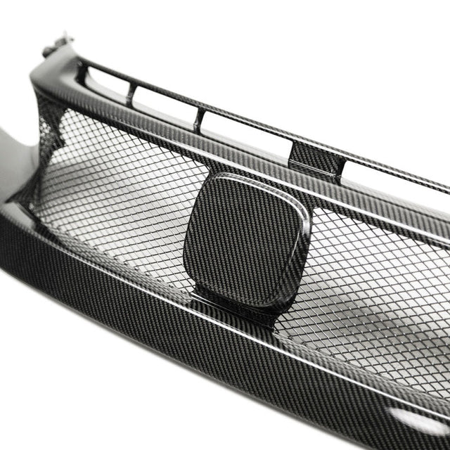 Seibon carbon fiber front grill for 2017-2020 Honda Civic Type R with glossy finish and mesh design