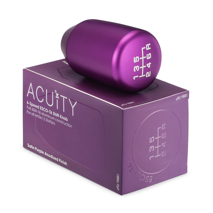 ACUITY ESCO-T6 Shift Knob in Satin Purple Anodized Finish