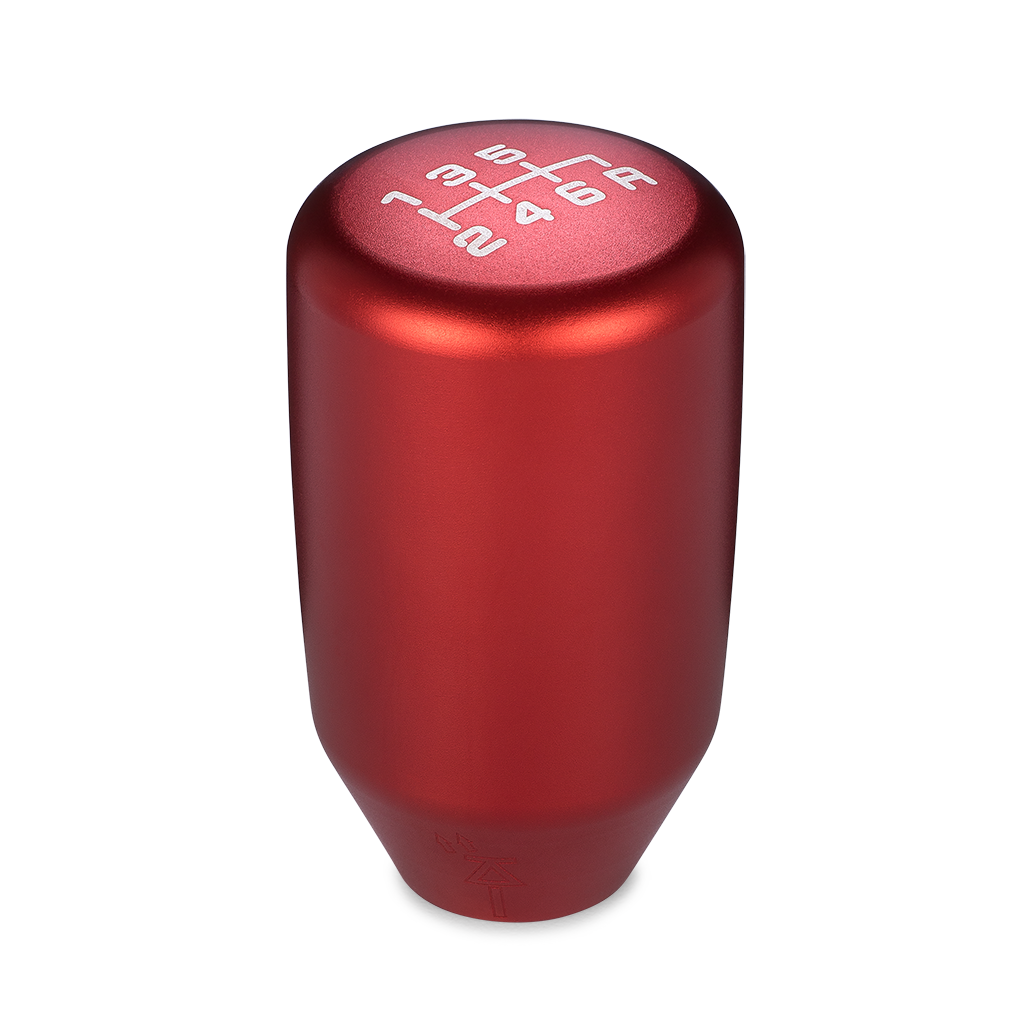 ESCO-T6 shift knob in satin red anodized 6061-T6 aluminum with Honda/Acura 6-speed pattern