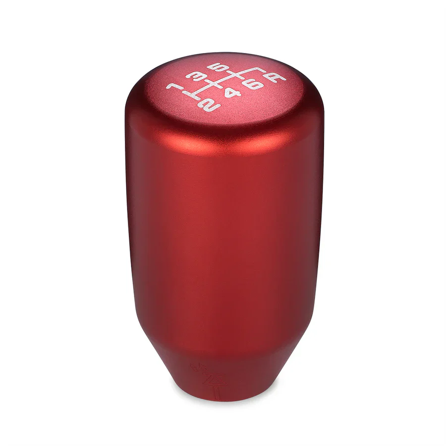 ACUITY ESCO-T6 Shift Knob in satin red 6061-T6 aluminum with laser-etched 6-speed Honda/Acura gear pattern