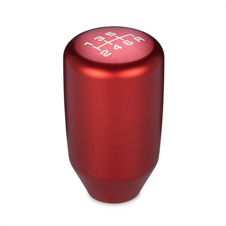 ACUITY ESCO-T6 Shift Knob in satin red 6061-T6 aluminum with laser-etched 6-speed Honda/Acura gear pattern