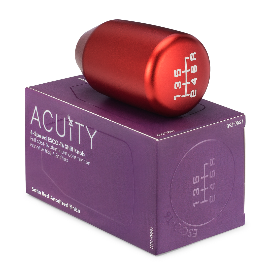 ACUITY ESCO-T6 Shift Knob in Satin Red Anodized Finish