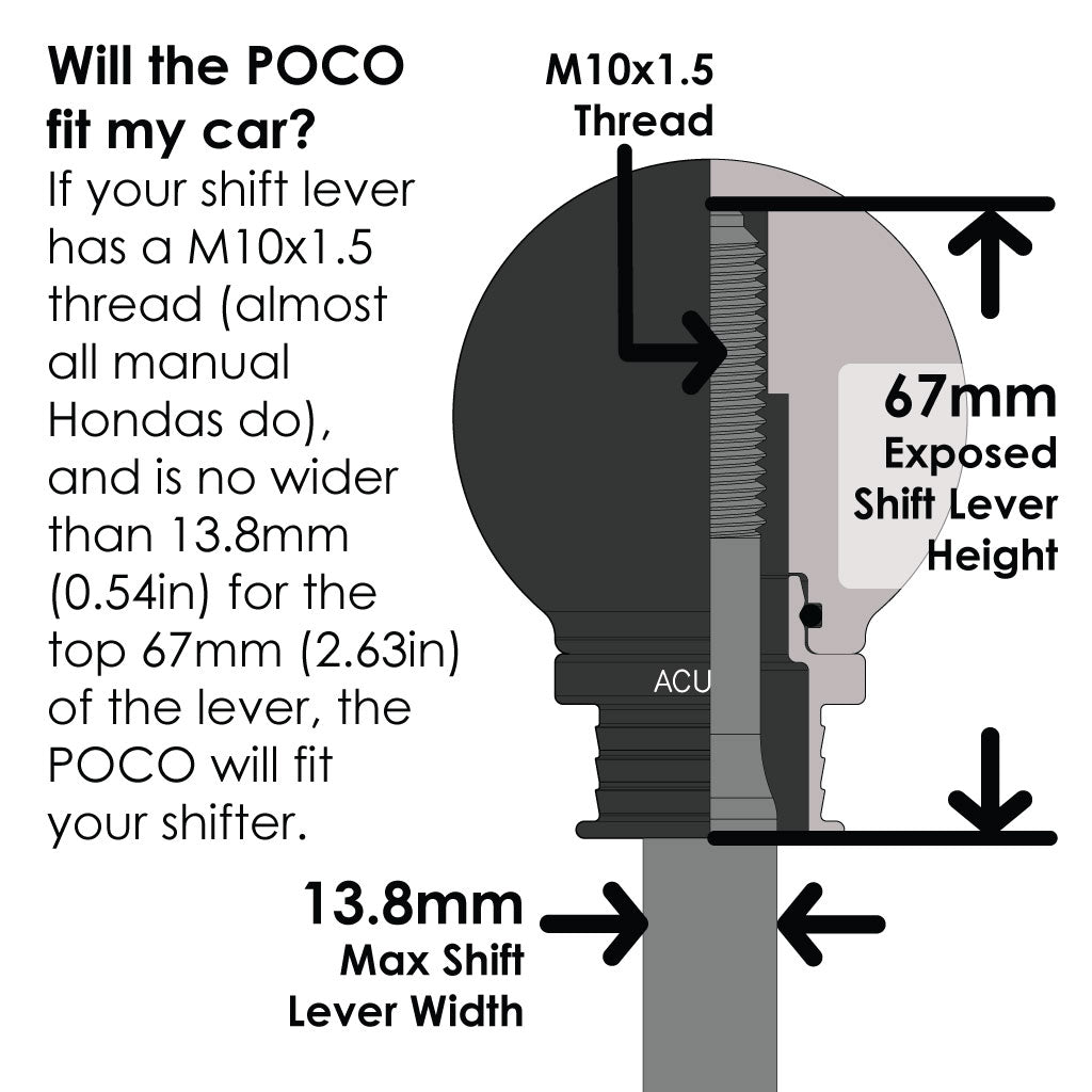 ACUITY POCO Low-Profile Shift Knob in Satin Black Anodized Finish