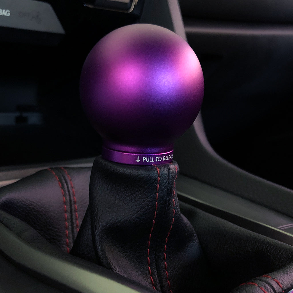 ACUITY POCO Low-Profile Shift Knob in Satin Purple Anodized Finish