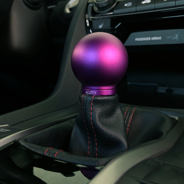 ACUITY POCO Low-Profile Shift Knob in Satin Purple Anodized Finish