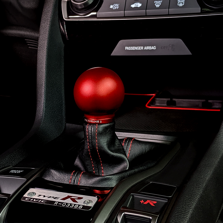 ACUITY POCO Low-Profile Shift Knob in Satin Red Anodized Finish