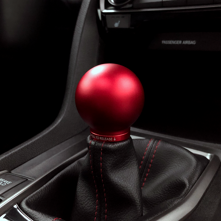 ACUITY POCO Low-Profile Shift Knob in Satin Red Anodized Finish