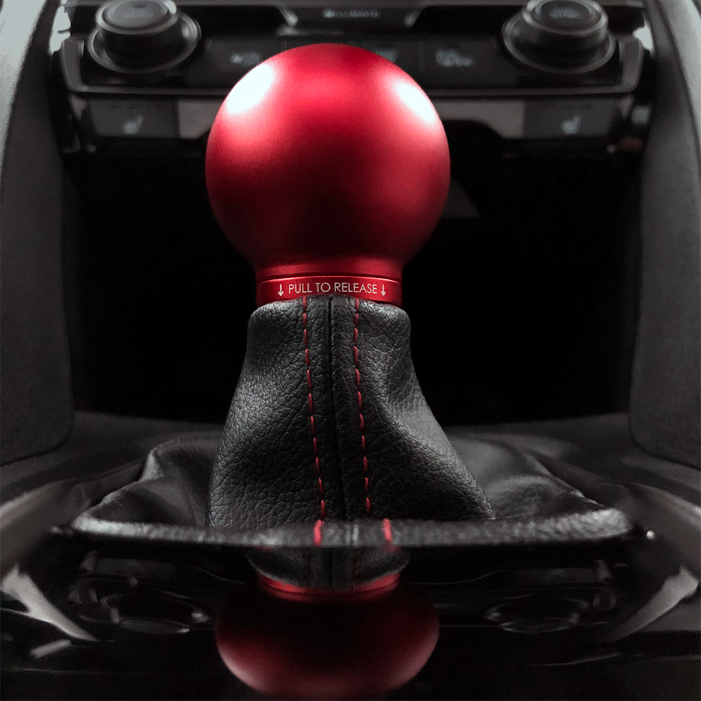 ACUITY POCO Low-Profile Shift Knob in Satin Red Anodized Finish