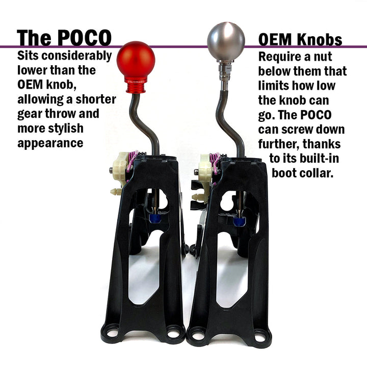ACUITY POCO Low-Profile Shift Knob in Satin Red Anodized Finish