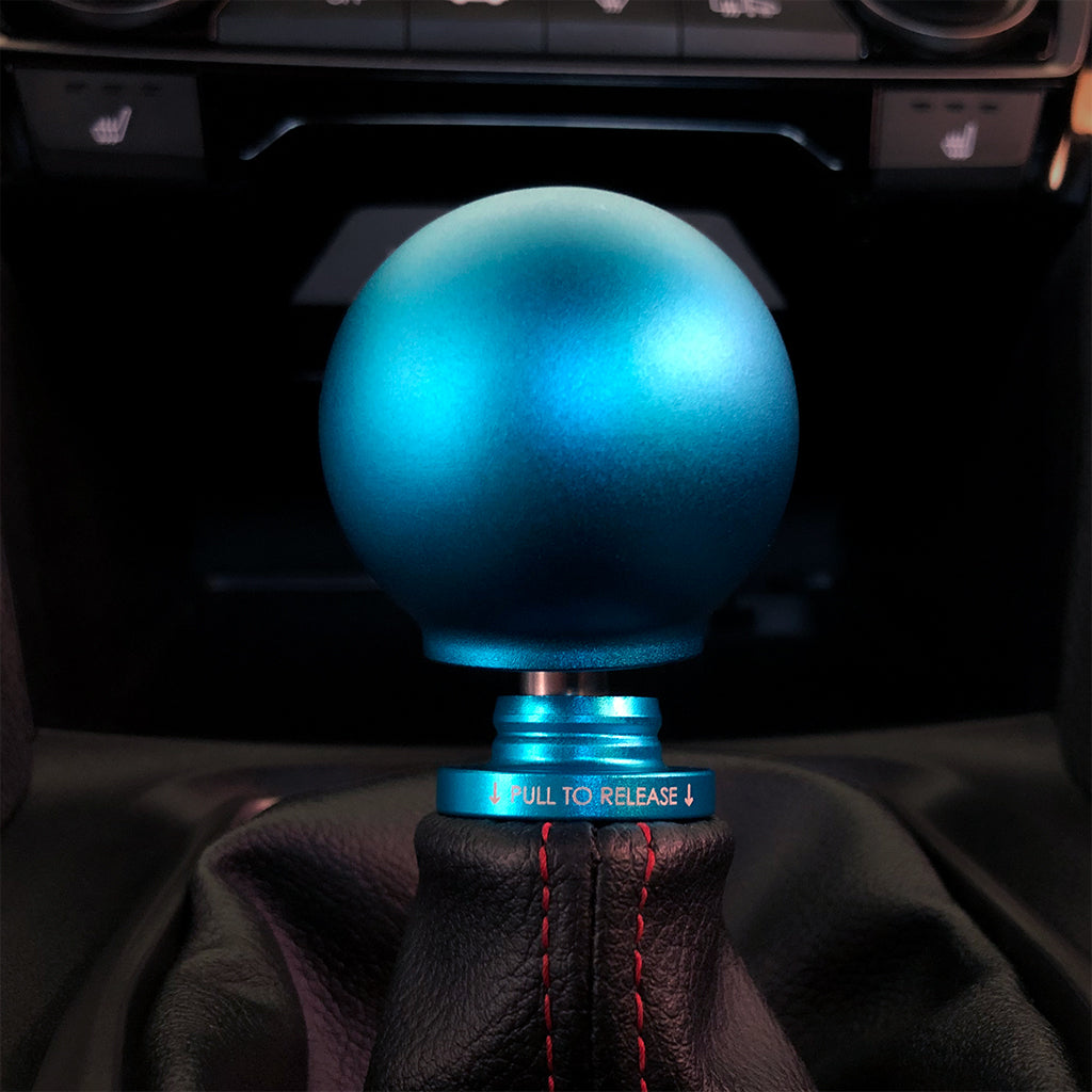 ACUITY POCO Low-Profile Shift Knob in Satin Teal Anodized Finish