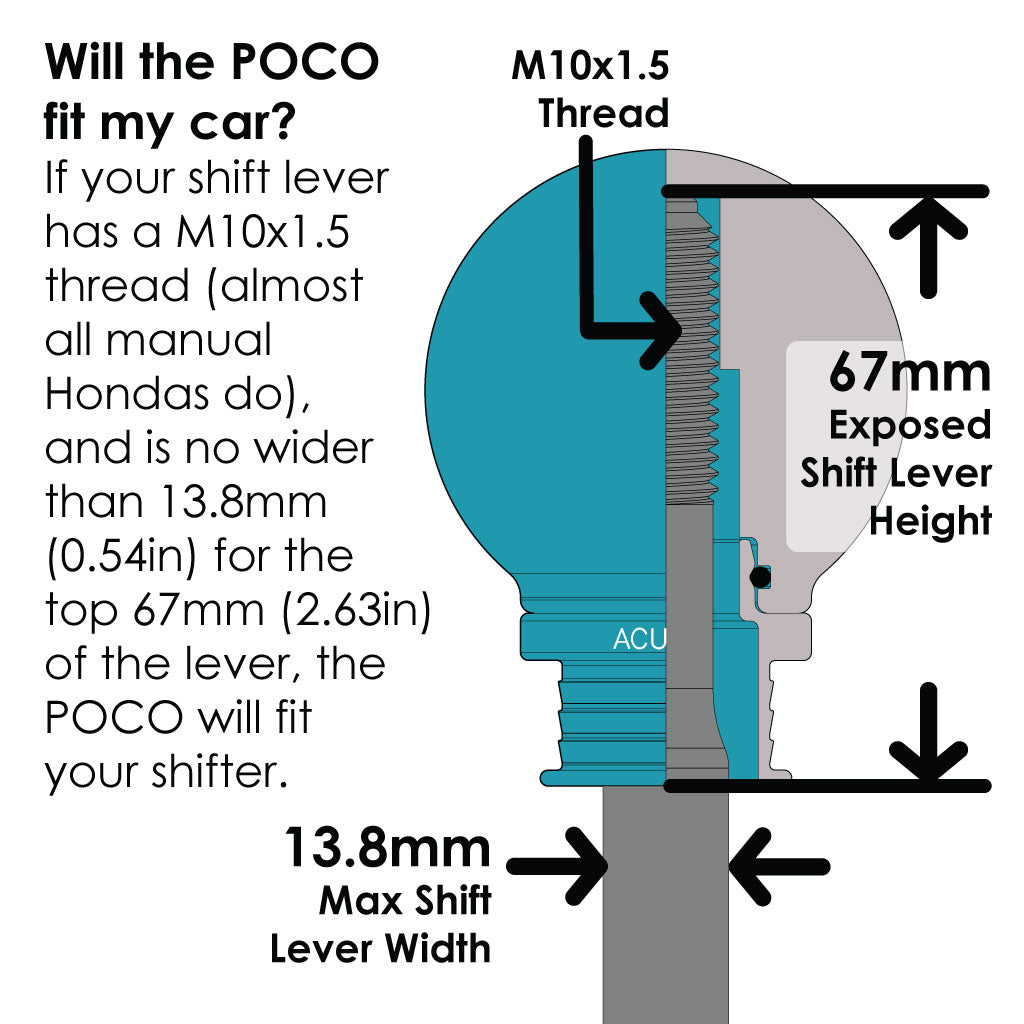 ACUITY POCO Low-Profile Shift Knob in Satin Teal Anodized Finish