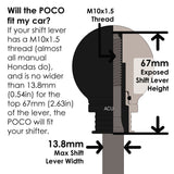 ACUITY POCO Insulated Low-Profile Shift Knob in Black (M10X1.5)
