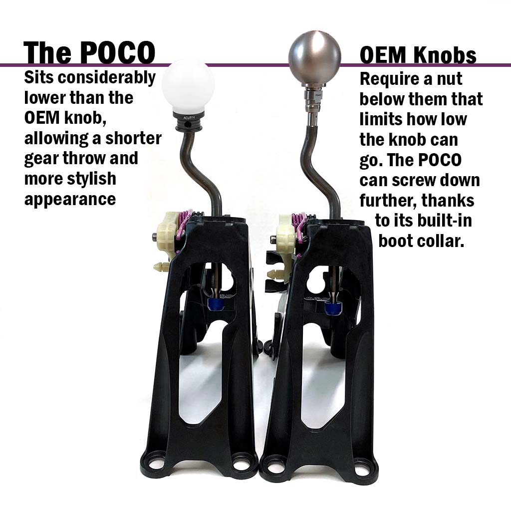 ACUiTY POCO Insulated Low-Profile Shift Knob in White (M10X1.5)