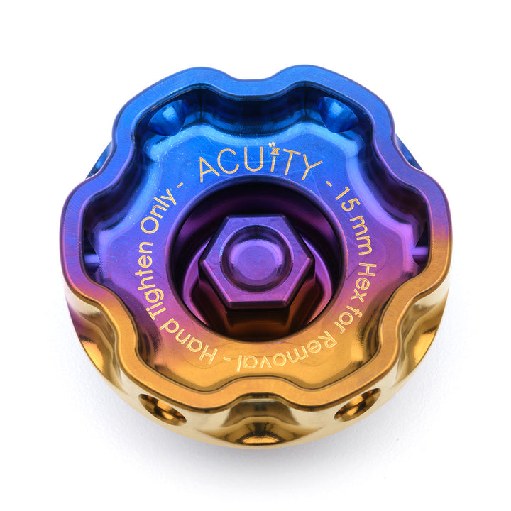 ACUiTY Podium-Ti Oil Cap in Burnt Titanium Finish for Hondas/Acuras