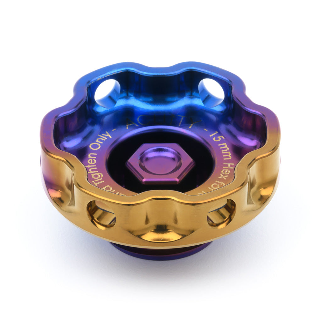 ACUiTY Podium-Ti Oil Cap in Burnt Titanium Finish for Hondas/Acuras