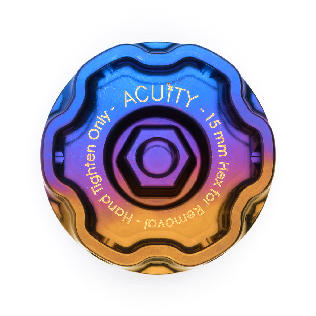 ACUiTY Podium-Ti Oil Cap in Burnt Titanium Finish for Hondas/Acuras
