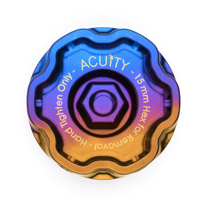 ACUiTY Podium-Ti Oil Cap in Burnt Titanium Finish for Hondas/Acuras