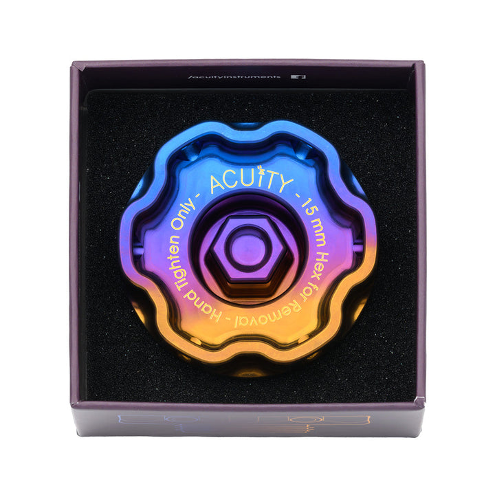 ACUiTY Podium-Ti Oil Cap in Burnt Titanium Finish for Hondas/Acuras