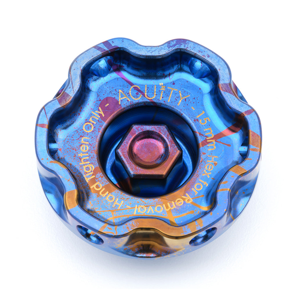 ACUITY Podium-Ti Oil Cap in Splatter Titanium Finish for Hondas/Acuras