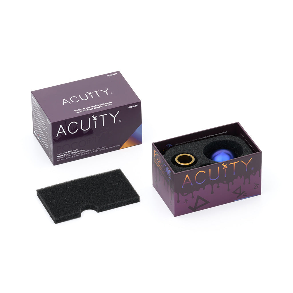 ACUiTY POCO-Ti Low Profile Shift Knob in Burnt Titanium Finish (M10x1.5)