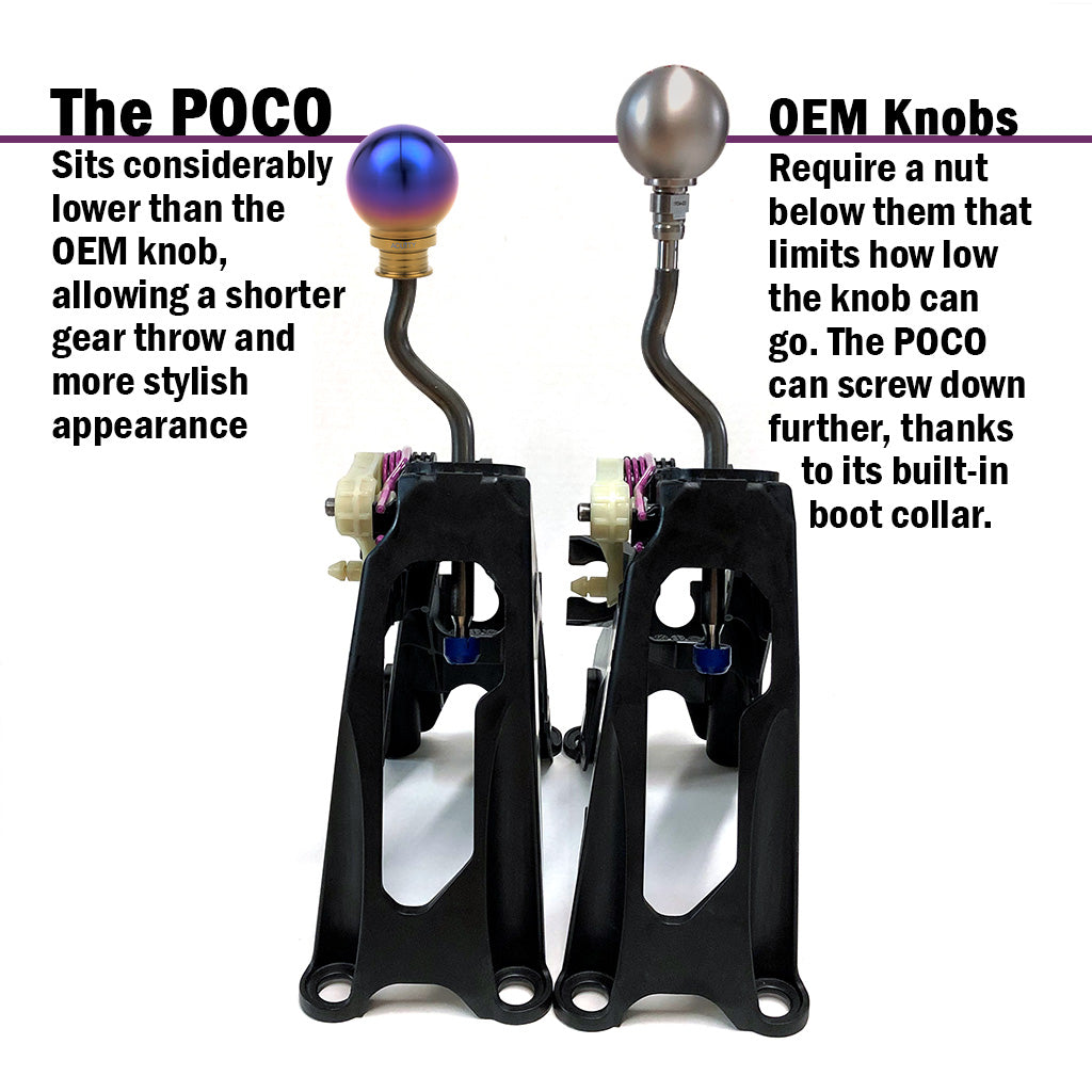 ACUiTY POCO-Ti Low Profile Shift Knob in Burnt Titanium Finish (M10x1.5)
