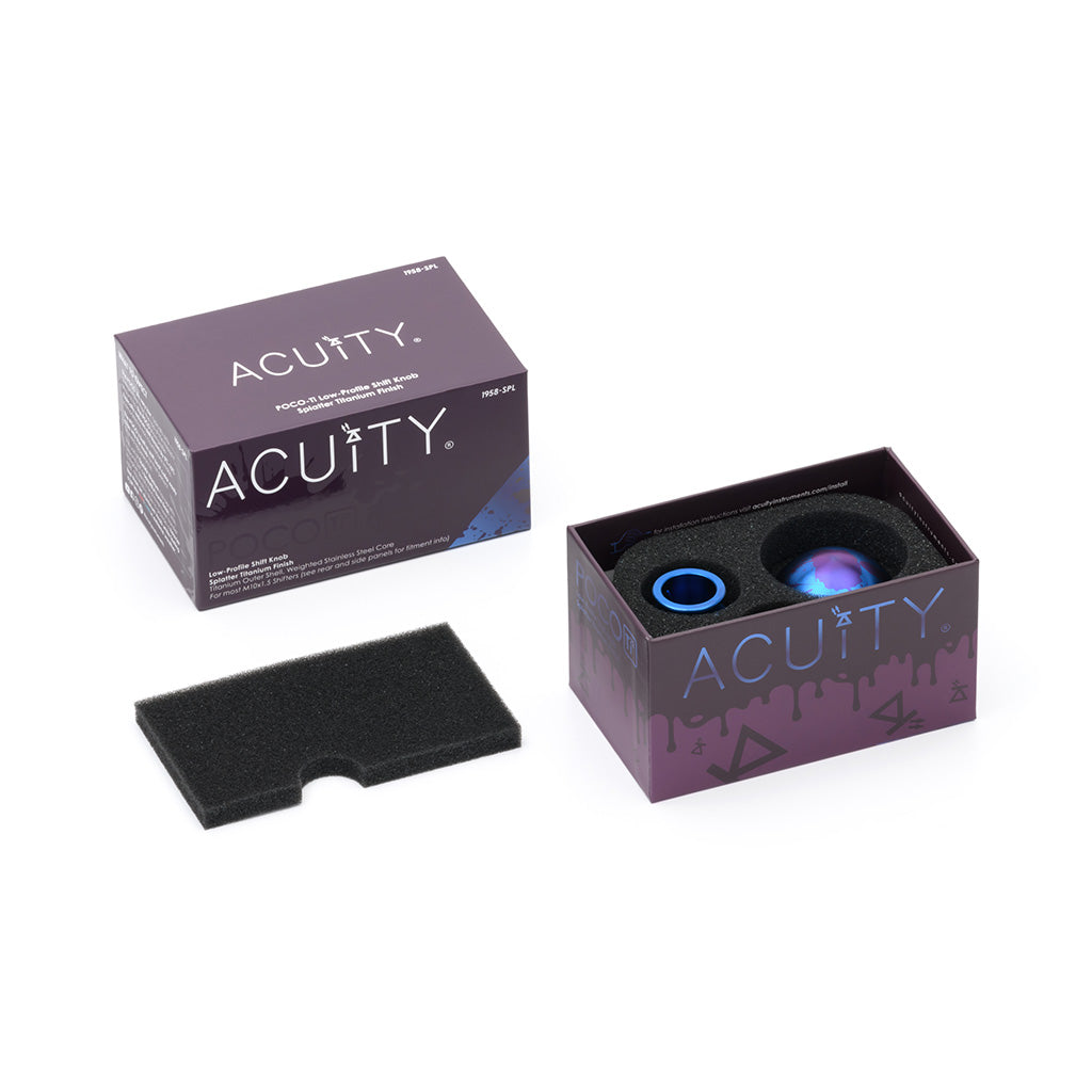 ACUiTY POCO-Ti Low Profile Shift Knob in Splatter Titanium Finish (M10x1.5)