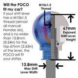 ACUITY POCO-Ti Low Profile Shift Knob in Splatter Titanium Finish (M10x1.5)