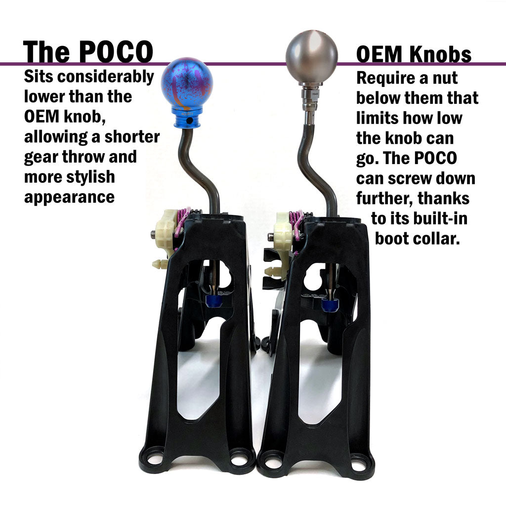 ACUiTY POCO-Ti Low Profile Shift Knob in Splatter Titanium Finish (M10x1.5)