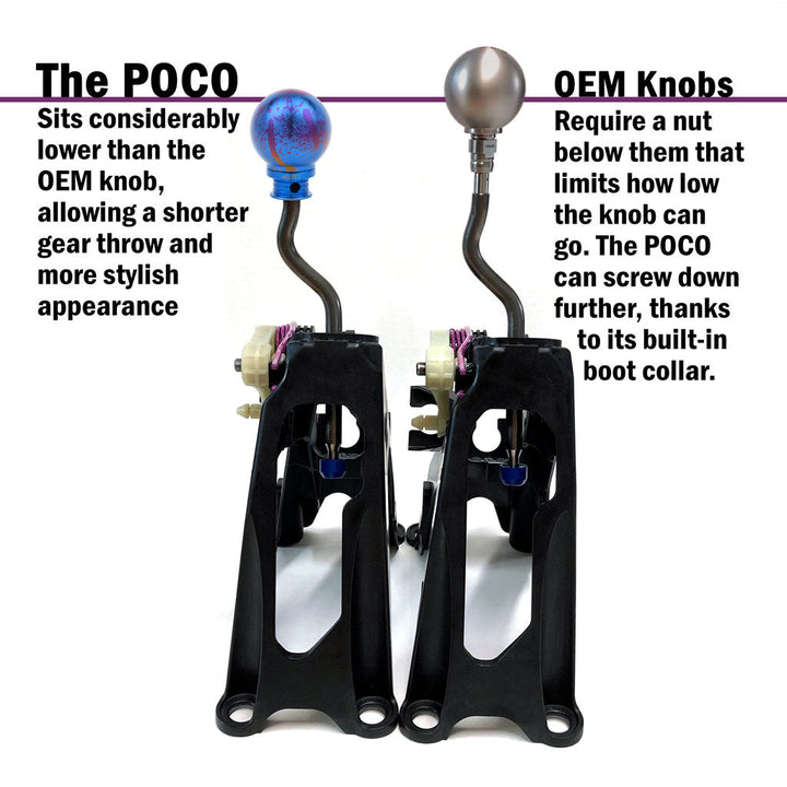 ACUiTY POCO-Ti Low Profile Shift Knob in Splatter Titanium Finish (M10x1.5)