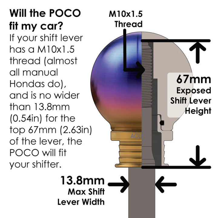 ACUITY POCO-Ti Burnt Titanium Low Profile Shift Knob (M10x1.5)