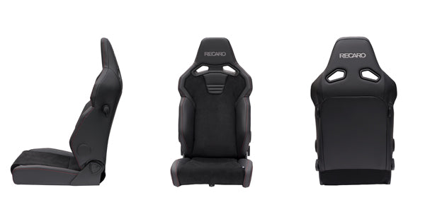 Recaro SR-C ASM Limited A/R Reclinable Sport Seat - Black Leather / Alcantara / Red Stitch